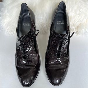 Dark purple Stuart Weizman size 9.5 3-inch heels. Light wear